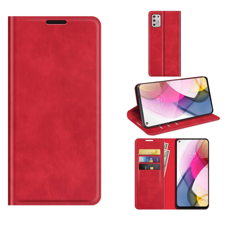 For Motorola Moto G Stylus 2021 Retro-skin Business Magnetic Suction Leather Case with Holder & Card Slots & Wallet