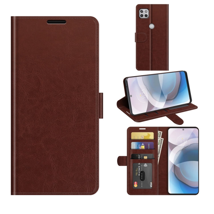 For Motorola One 5G Ace R64 Texture Single Horizontal Flip Protective Case with Holder & Card Slots & Wallet& Photo Frame
