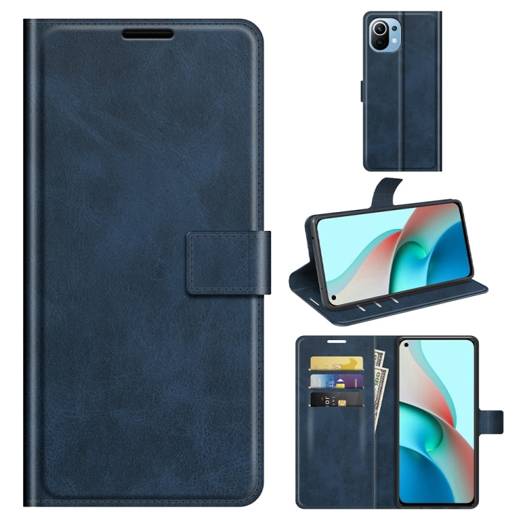 For Xiaomi Mi 11 Lite 4G / 5G Retro Calf Pattern Buckle Horizontal Flip Leather Case with Holder & Card Slots & Wallet