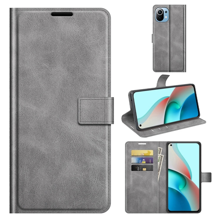 For Xiaomi Mi 11 Lite 4G / 5G Retro Calf Pattern Buckle Horizontal Flip Leather Case with Holder & Card Slots & Wallet