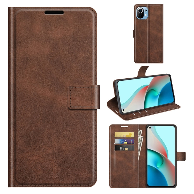 For Xiaomi Mi 11 Lite 4G / 5G Retro Calf Pattern Buckle Horizontal Flip Leather Case with Holder & Card Slots & Wallet
