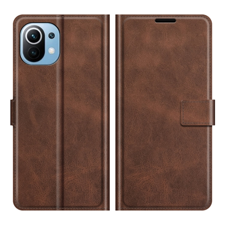 For Xiaomi Mi 11 Lite 4G / 5G Retro Calf Pattern Buckle Horizontal Flip Leather Case with Holder & Card Slots & Wallet