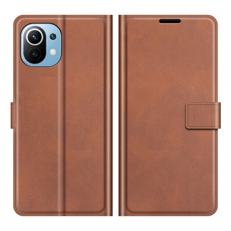 For Xiaomi Mi 11 Lite 4G / 5G Retro Calf Pattern Buckle Horizontal Flip Leather Case with Holder & Card Slots & Wallet