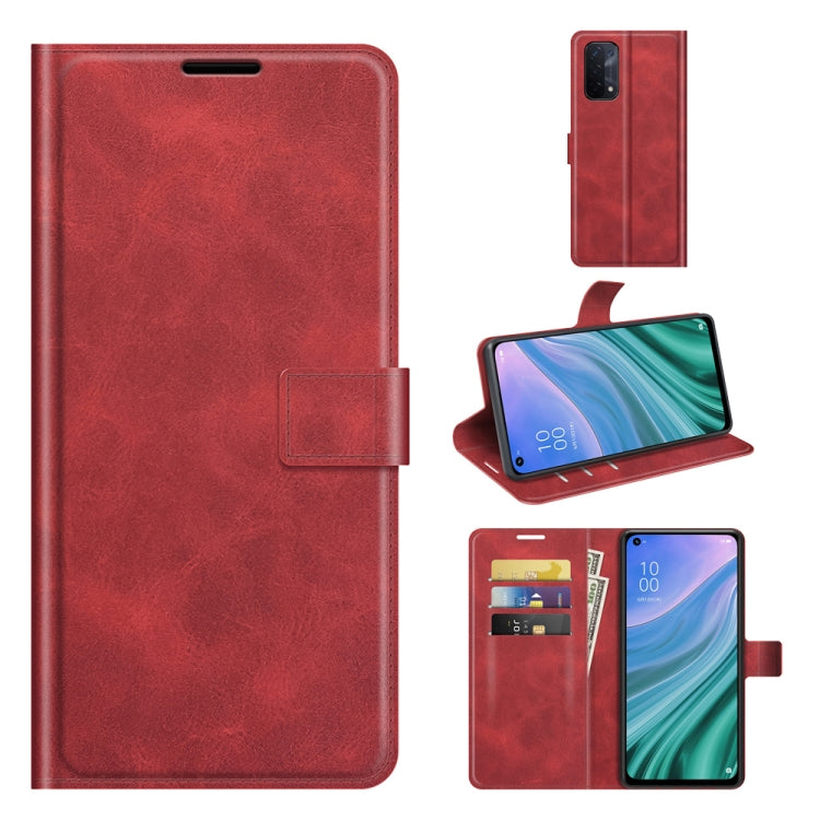 For OPPO A54 5G Retro Calf Pattern Buckle Horizontal Flip Leather Case with Holder & Card Slots & Wallet