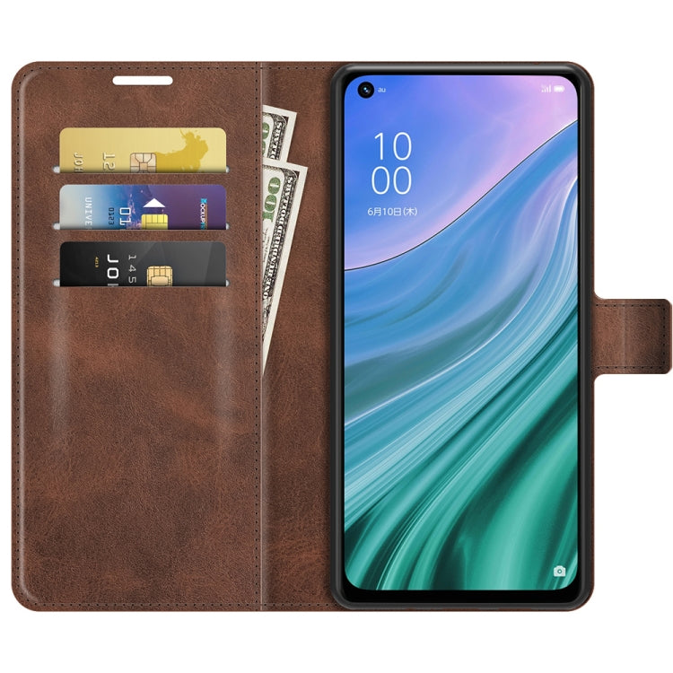 For OPPO A54 5G Retro Calf Pattern Buckle Horizontal Flip Leather Case with Holder & Card Slots & Wallet