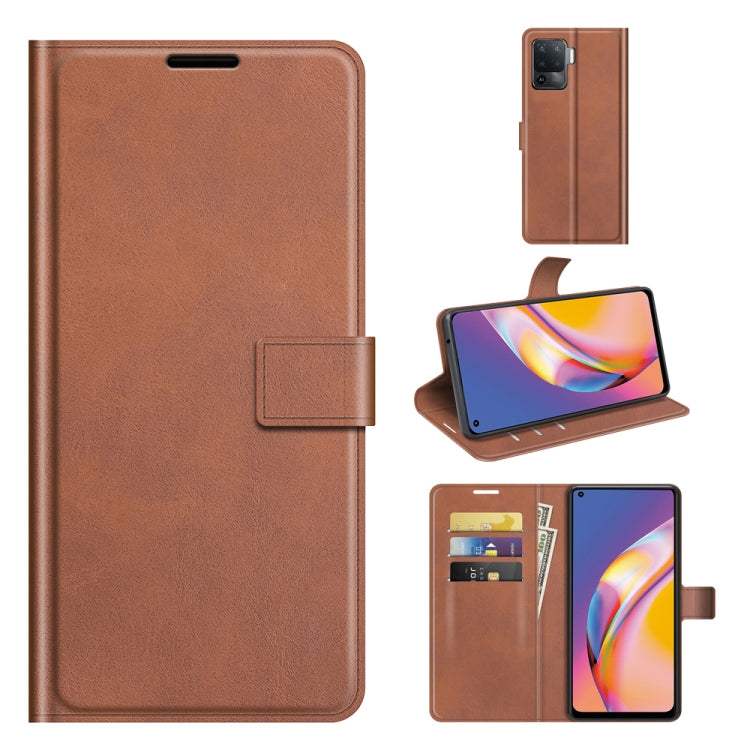 For OPPO A94 4G / F19 Pro Retro Calf Pattern Buckle Horizontal Flip Leather Case with Holder & Card Slots & Wallet
