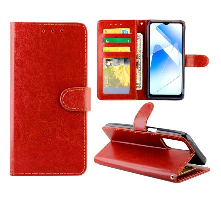 For OPPO A55 5G Crazy Horse Texture Leather Horizontal Flip Protective Case with Holder & Card Slots & Wallet & Photo Frame