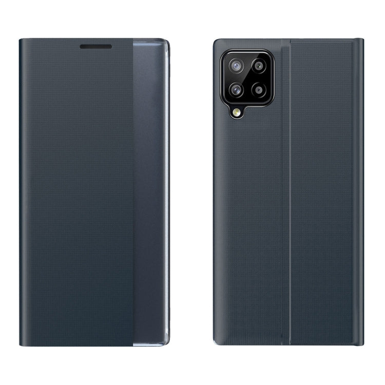 For Samsung Galaxy F62/M62 Side Display Magnetic Horizontal Flip Plain Texture Cloth + PC Case with Holder & Sleep / Wake-up Function