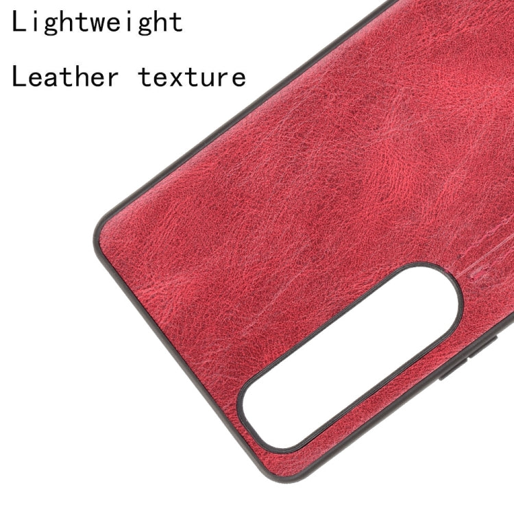 For Sony Xperia 1 III Shockproof Sewing Cow Pattern Skin PC + PU + TPU Case