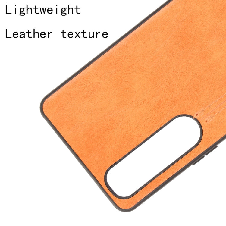 For Sony Xperia 1 III Shockproof Sewing Cow Pattern Skin PC + PU + TPU Case