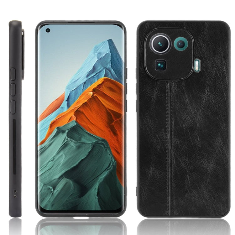 For Xiaomi Mi 11 Pro Shockproof Sewing Cow Pattern Skin PC + PU + TPU Case