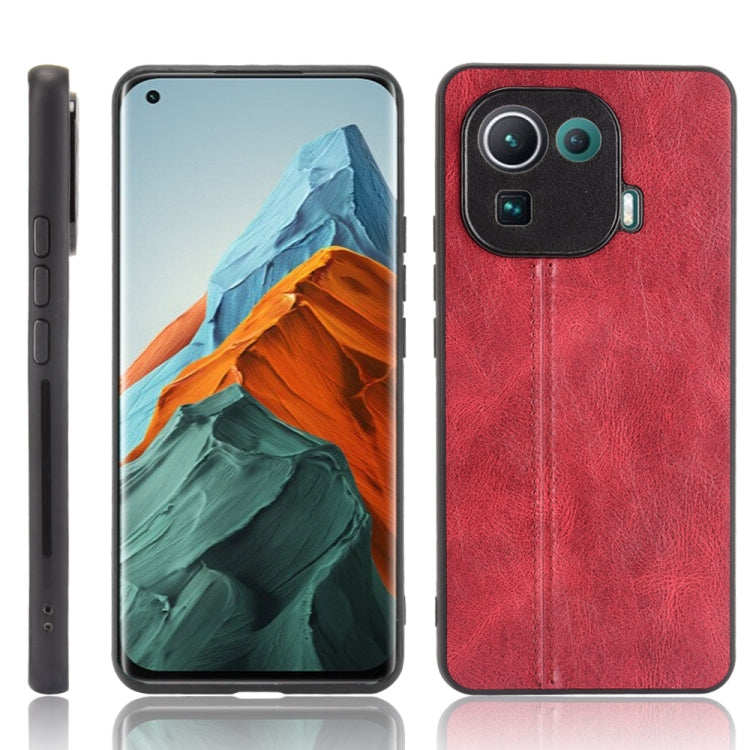 For Xiaomi Mi 11 Pro Shockproof Sewing Cow Pattern Skin PC + PU + TPU Case