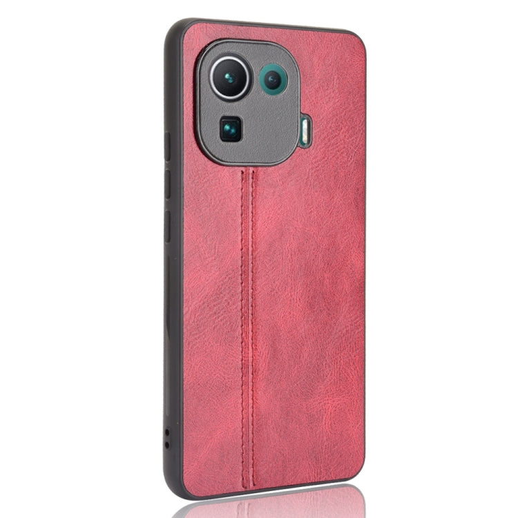 For Xiaomi Mi 11 Pro Shockproof Sewing Cow Pattern Skin PC + PU + TPU Case