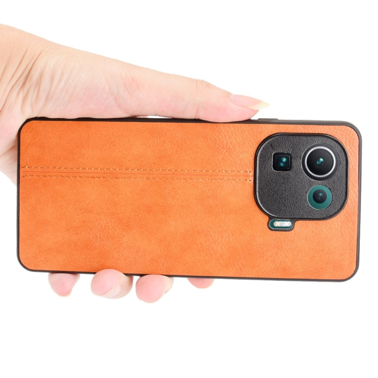 For Xiaomi Mi 11 Pro Shockproof Sewing Cow Pattern Skin PC + PU + TPU Case