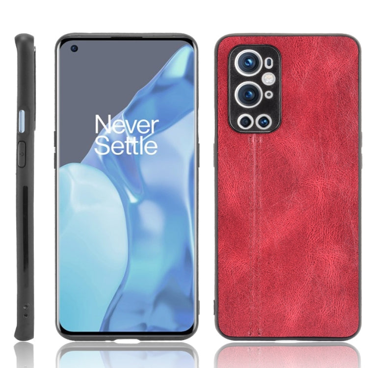 For OnePlus 9 Pro Shockproof Sewing Cow Pattern Skin PC + PU + TPU Case