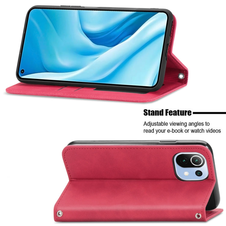 For Xiaomi Mi 11 Lite Retro Skin Feel Business Magnetic Horizontal Flip Leather Case With Holder & Card Slots & Wallet & Photo Frame