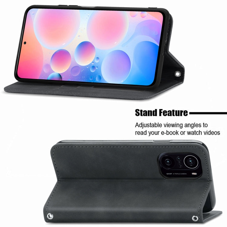 For Xiaomi Redmi K40 / K40 Pro /K40 Pro+ Retro Skin Feel Business Magnetic Horizontal Flip Leather Case With Holder & Card Slots & Wallet & Photo Frame