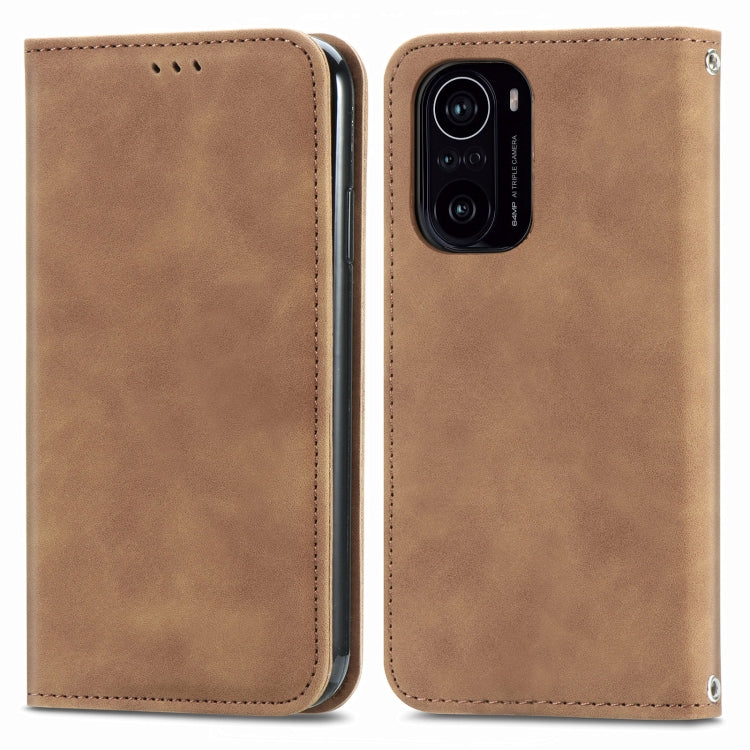 For Xiaomi Redmi K40 / K40 Pro /K40 Pro+ Retro Skin Feel Business Magnetic Horizontal Flip Leather Case With Holder & Card Slots & Wallet & Photo Frame