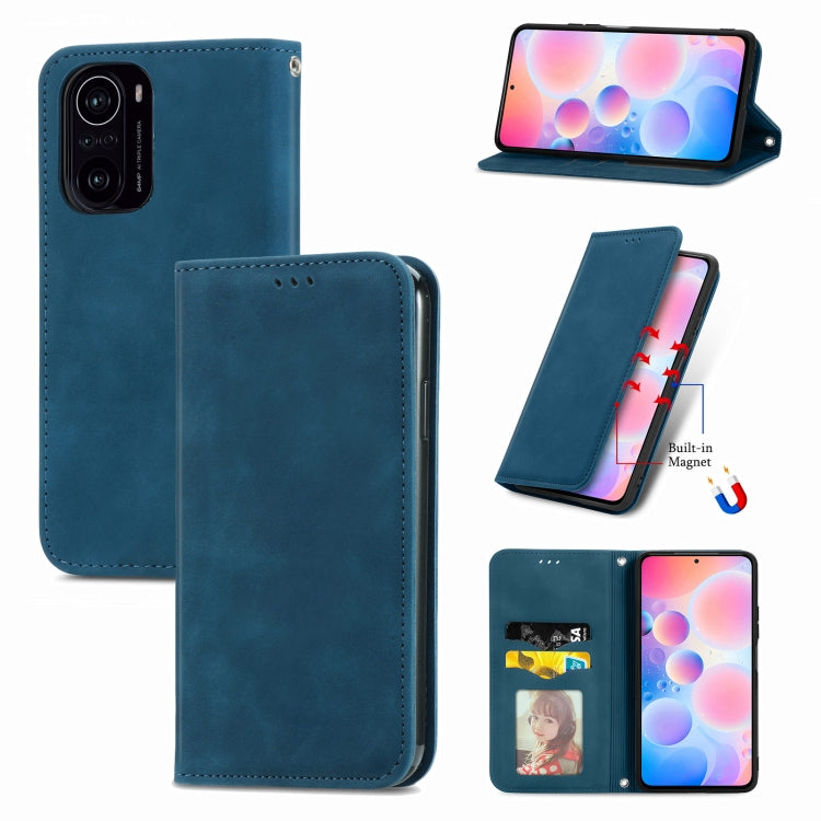 For Xiaomi Redmi K40 / K40 Pro /K40 Pro+ Retro Skin Feel Business Magnetic Horizontal Flip Leather Case With Holder & Card Slots & Wallet & Photo Frame