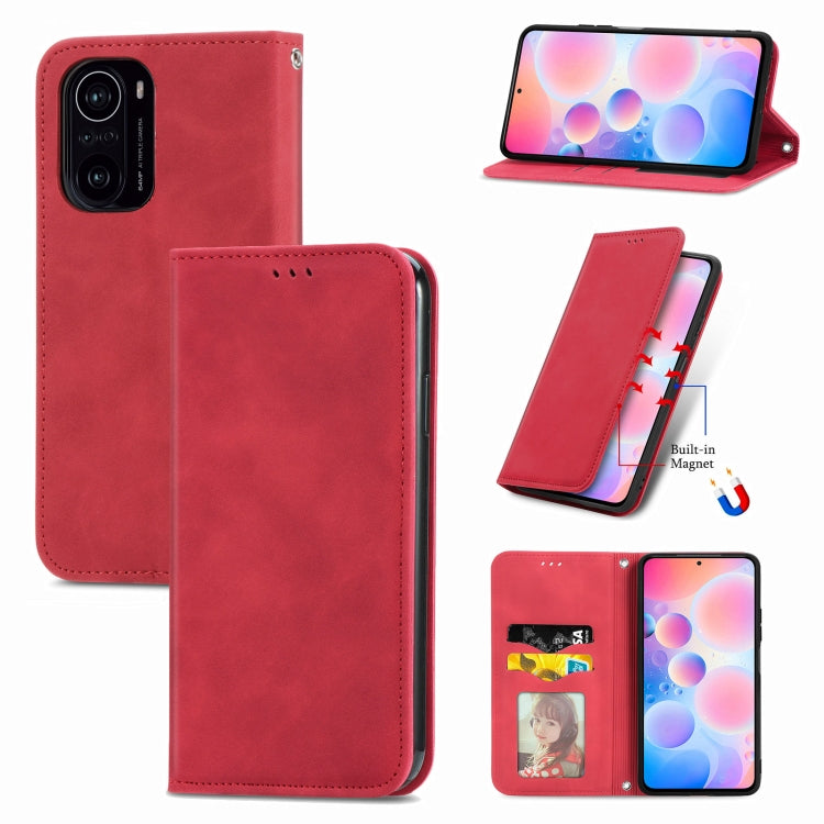 For Xiaomi Redmi K40 / K40 Pro /K40 Pro+ Retro Skin Feel Business Magnetic Horizontal Flip Leather Case With Holder & Card Slots & Wallet & Photo Frame