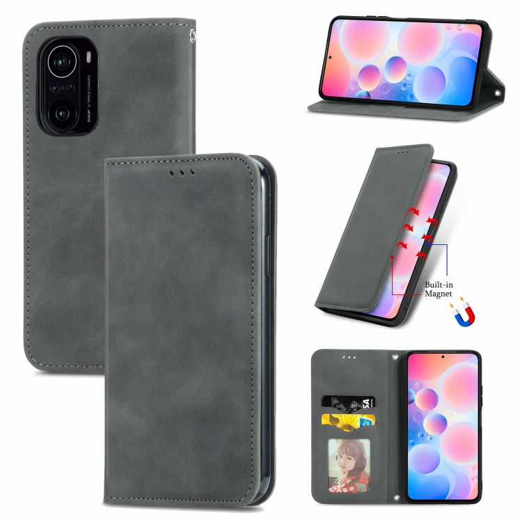 For Xiaomi Redmi K40 / K40 Pro /K40 Pro+ Retro Skin Feel Business Magnetic Horizontal Flip Leather Case With Holder & Card Slots & Wallet & Photo Frame
