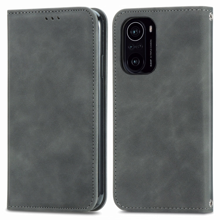 For Xiaomi Redmi K40 / K40 Pro /K40 Pro+ Retro Skin Feel Business Magnetic Horizontal Flip Leather Case With Holder & Card Slots & Wallet & Photo Frame