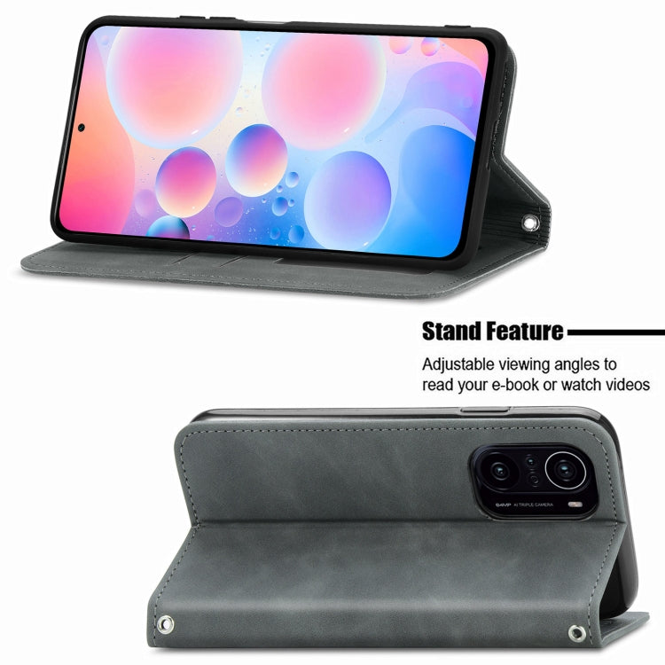 For Xiaomi Redmi K40 / K40 Pro /K40 Pro+ Retro Skin Feel Business Magnetic Horizontal Flip Leather Case With Holder & Card Slots & Wallet & Photo Frame