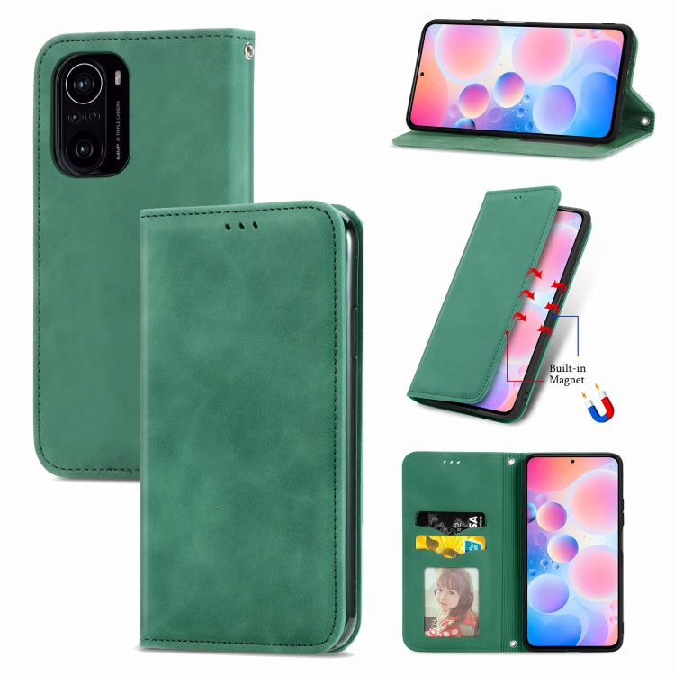 For Xiaomi Redmi K40 / K40 Pro /K40 Pro+ Retro Skin Feel Business Magnetic Horizontal Flip Leather Case With Holder & Card Slots & Wallet & Photo Frame