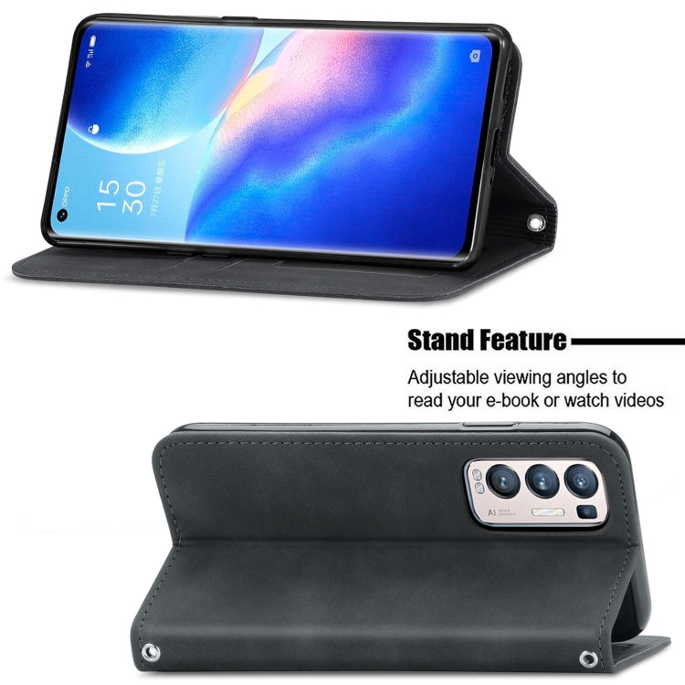For OPPO Reno5 Pro+ 5G Retro Skin Feel Business Magnetic Horizontal Flip Leather Case With Holder & Card Slots & Wallet & Photo Frame