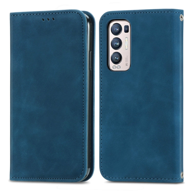 For OPPO Reno5 Pro+ 5G Retro Skin Feel Business Magnetic Horizontal Flip Leather Case With Holder & Card Slots & Wallet & Photo Frame