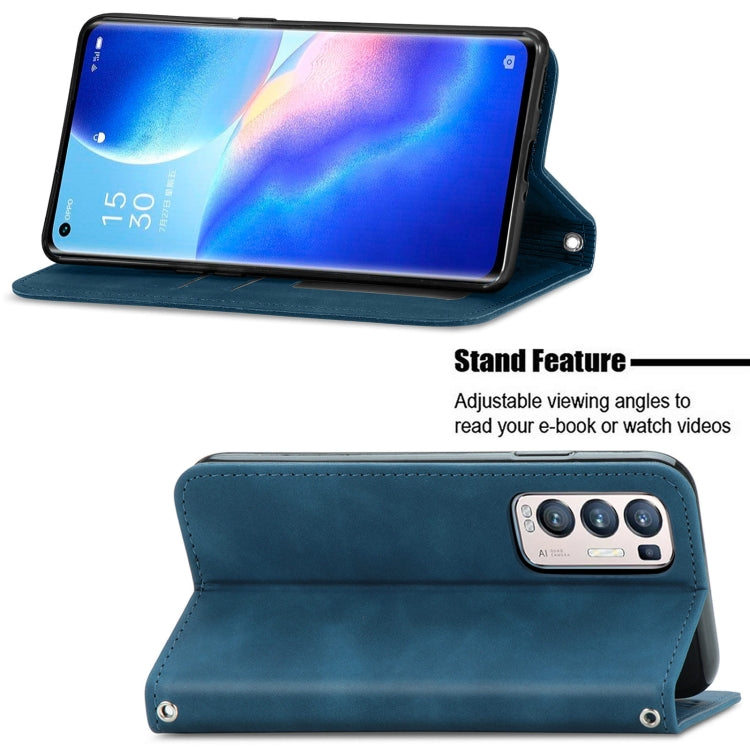 For OPPO Reno5 Pro+ 5G Retro Skin Feel Business Magnetic Horizontal Flip Leather Case With Holder & Card Slots & Wallet & Photo Frame