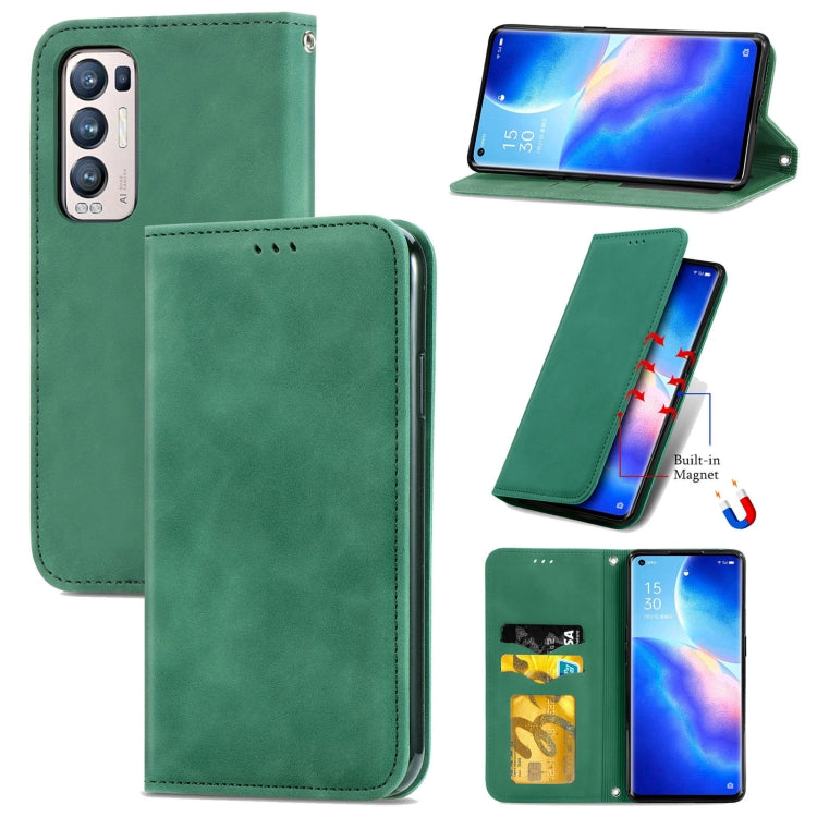 For OPPO Reno5 Pro+ 5G Retro Skin Feel Business Magnetic Horizontal Flip Leather Case With Holder & Card Slots & Wallet & Photo Frame