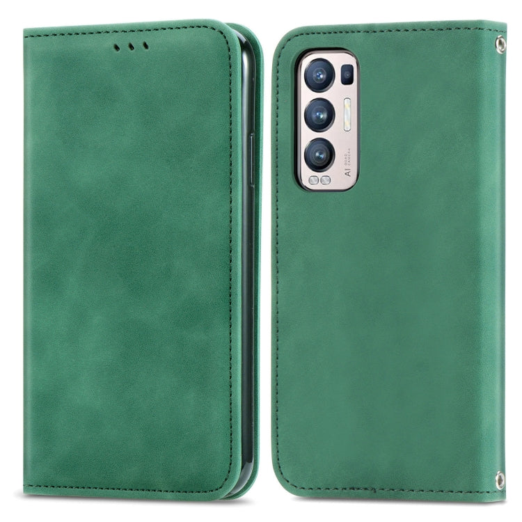 For OPPO Reno5 Pro+ 5G Retro Skin Feel Business Magnetic Horizontal Flip Leather Case With Holder & Card Slots & Wallet & Photo Frame