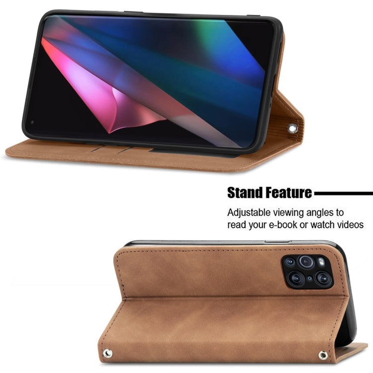 For OPPO Find X3 Pro Retro Skin Feel Business Magnetic Horizontal Flip Leather Case With Holder & Card Slots & Wallet & Photo Frame