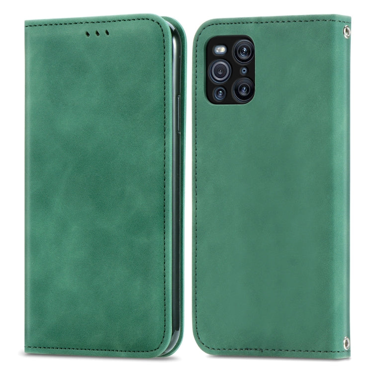 For OPPO Find X3 Pro Retro Skin Feel Business Magnetic Horizontal Flip Leather Case With Holder & Card Slots & Wallet & Photo Frame