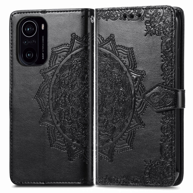 Halfway Mandala Embossing Pattern Horizontal Flip Leather Case with Holder & Card Slots & Wallet & Lanyard For Xiaomi Redmi K40 / K40 Pro / K40 Pro+