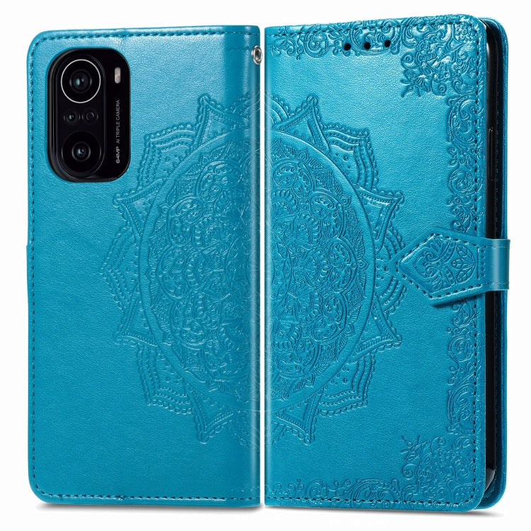 Halfway Mandala Embossing Pattern Horizontal Flip Leather Case with Holder & Card Slots & Wallet & Lanyard For Xiaomi Redmi K40 / K40 Pro / K40 Pro+