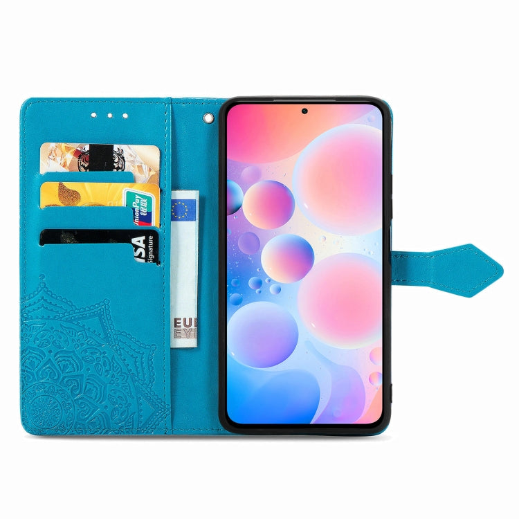 Halfway Mandala Embossing Pattern Horizontal Flip Leather Case with Holder & Card Slots & Wallet & Lanyard For Xiaomi Redmi K40 / K40 Pro / K40 Pro+