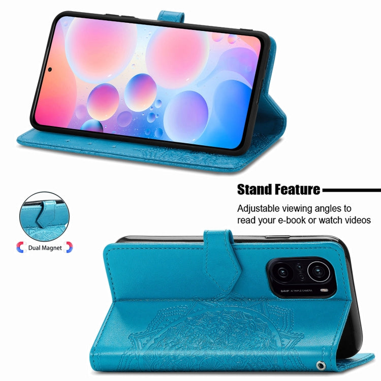 Halfway Mandala Embossing Pattern Horizontal Flip Leather Case with Holder & Card Slots & Wallet & Lanyard For Xiaomi Redmi K40 / K40 Pro / K40 Pro+