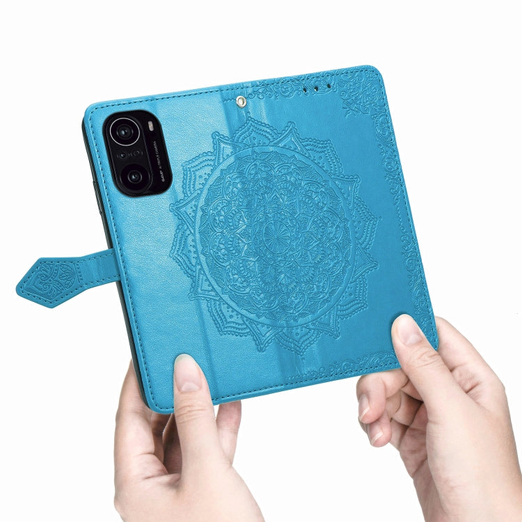 Halfway Mandala Embossing Pattern Horizontal Flip Leather Case with Holder & Card Slots & Wallet & Lanyard For Xiaomi Redmi K40 / K40 Pro / K40 Pro+