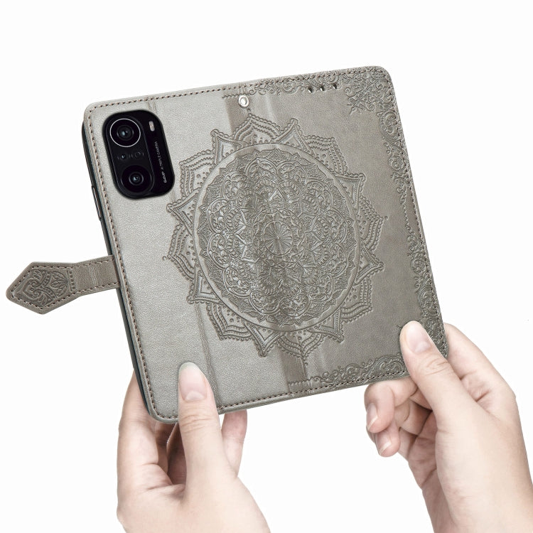 Halfway Mandala Embossing Pattern Horizontal Flip Leather Case with Holder & Card Slots & Wallet & Lanyard For Xiaomi Redmi K40 / K40 Pro / K40 Pro+