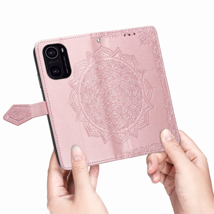 Halfway Mandala Embossing Pattern Horizontal Flip Leather Case with Holder & Card Slots & Wallet & Lanyard For Xiaomi Redmi K40 / K40 Pro / K40 Pro+