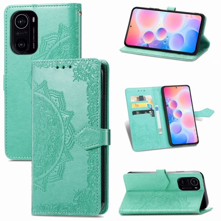 Halfway Mandala Embossing Pattern Horizontal Flip Leather Case with Holder & Card Slots & Wallet & Lanyard For Xiaomi Redmi K40 / K40 Pro / K40 Pro+