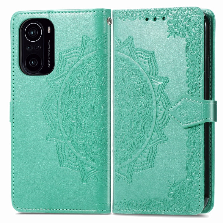 Halfway Mandala Embossing Pattern Horizontal Flip Leather Case with Holder & Card Slots & Wallet & Lanyard For Xiaomi Redmi K40 / K40 Pro / K40 Pro+