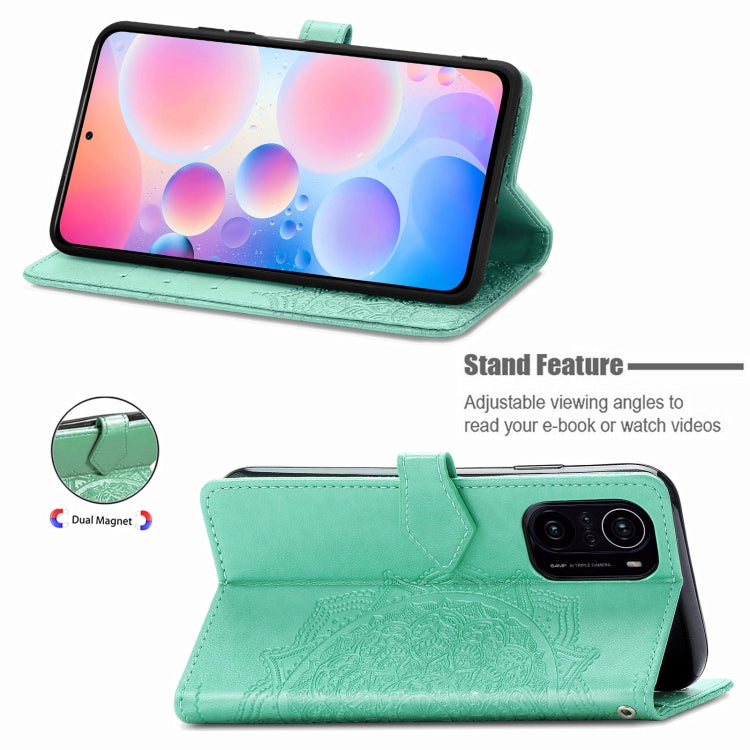 Halfway Mandala Embossing Pattern Horizontal Flip Leather Case with Holder & Card Slots & Wallet & Lanyard For Xiaomi Redmi K40 / K40 Pro / K40 Pro+