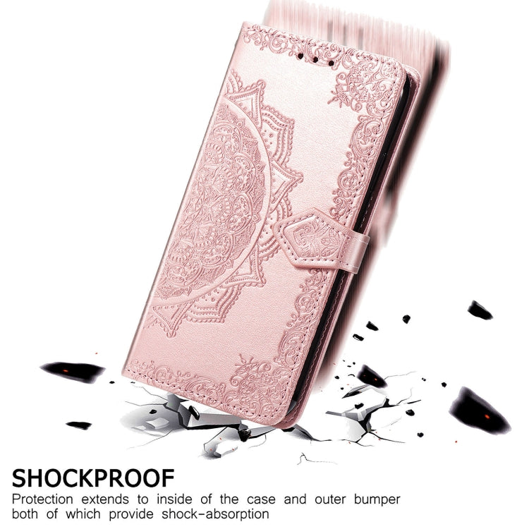 Halfway Mandala Embossing Pattern Horizontal Flip Leather Case with Holder & Card Slots & Wallet & Lanyard For OPPO Reno5 Pro+