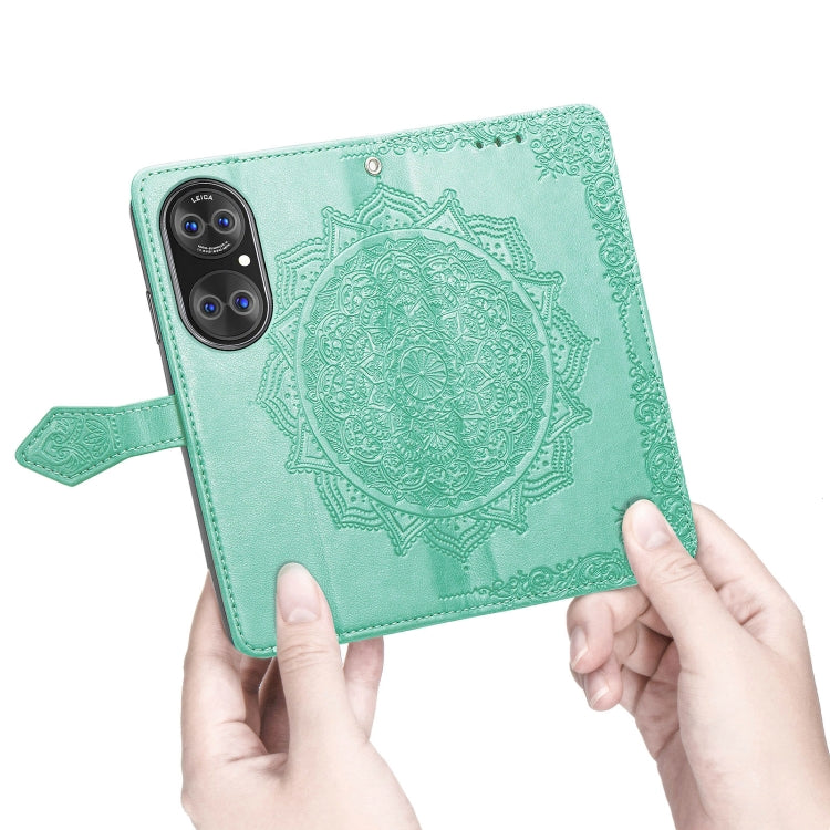 Halfway Mandala Embossing Pattern Horizontal Flip Leather Case with Holder & Card Slots & Wallet & Lanyard For Huawei P50