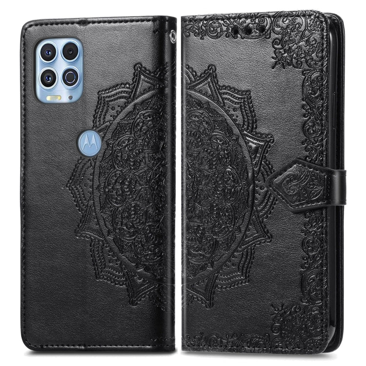 Halfway Mandala Embossing Pattern Horizontal Flip Leather Case with Holder & Card Slots & Wallet & Lanyard For Motorola Edge S