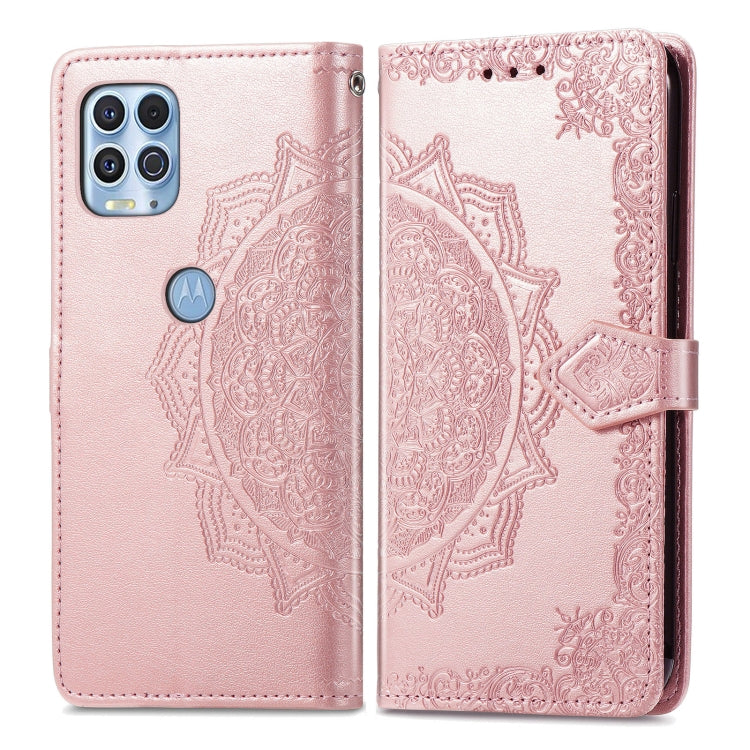 Halfway Mandala Embossing Pattern Horizontal Flip Leather Case with Holder & Card Slots & Wallet & Lanyard For Motorola Edge S