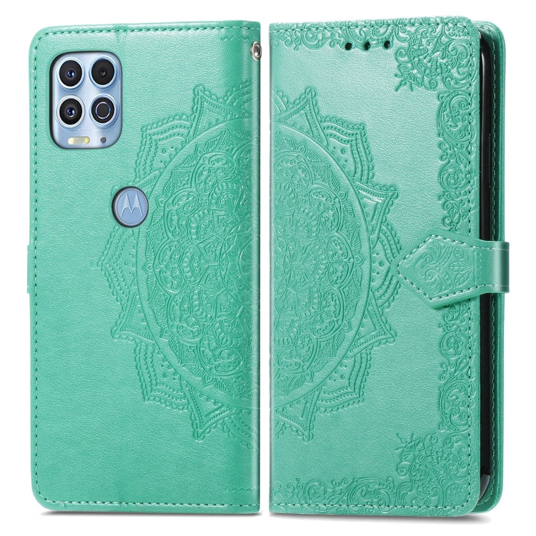 Halfway Mandala Embossing Pattern Horizontal Flip Leather Case with Holder & Card Slots & Wallet & Lanyard For Motorola Edge S